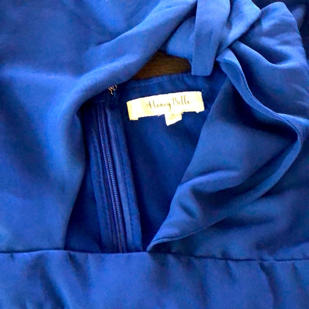 Blue romper shorts ties in the front